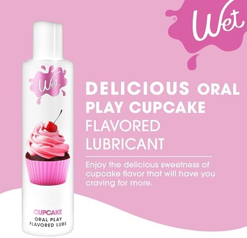 Wet Frosted Cupcake Premium Flavored Edible Lube for Men, Women and Couples | Long-Lasting, Condom Safe, Sugar Free, 3 fl oz