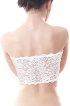 Boao 3 Pieces Women's Floral Lace Tube Top Bandeau Strapless Bras Seamless Stretchy Chest Wrap