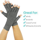 Lottoy 1Pair Soft Arthritis Gloves, Compression Glove for Arthritis for Women and Men,Arthritic Joint Pain Relief, Carpal Tunnel Wrist Support, Fingerless Arthritis Gloves for Computer Typing