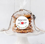 2" Round Snowman Christmas Stickers, Holiday Gift Labels, Merry Christmas Cookies Labels, Happy Holidays Favor - Set of 40 Stickers (Bake w/Love)