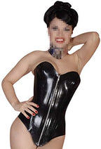 Latex Corsets Front Zip Corsets Back Lacing Fitted Waist-Constricting 0.8mm