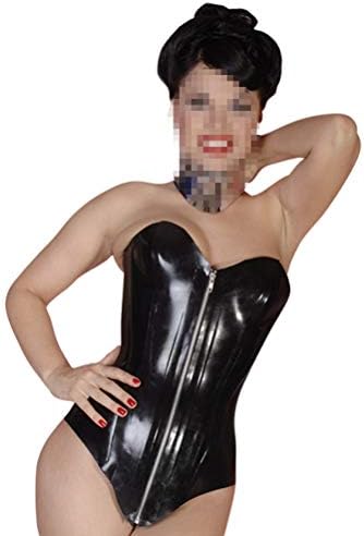 Latex Corsets Front Zip Corsets Back Lacing Fitted Waist-Constricting 0.8mm