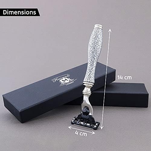 3 Edge Shaving Razor Handmade Silver Antique Design Handle Beard and Mustache Safety Razor For Men Perfect Shave