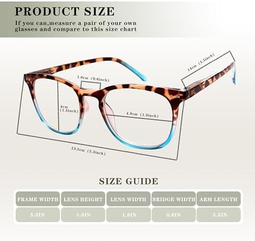 Reading Glasses For Women,Blue Light Blocking Fashion Pattern Print Spring Hinge Computer Readers,Cheaters