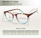 Reading Glasses For Women,Blue Light Blocking Fashion Pattern Print Spring Hinge Computer Readers,Cheaters