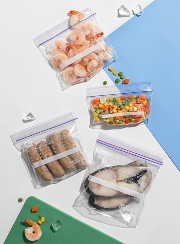 24/7 Bags- Snack Freezer Bags - 300 Count with Expandable Bottom and New Calendar Feature, Easy Fill On The Go