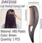 Dandruff Comb with Self-Cleaning Hollow Teeth Detox Scalp Sweep Oil Removal Lice Comb Multifunctional Hair Combs for Women Men Kids (Brown)