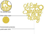 A Little Sunshine Is On The Way Cake Topper,Sun Baby Shower Cake Decor,Gender Reveal Birthday Party Supplies Gold Glitter