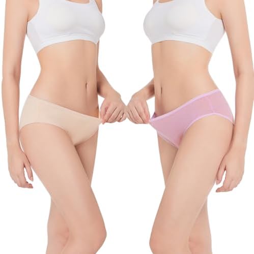 Women’s 100% Cotton Disposable Underwear Mid Waist Briefs Panties for Travel Hospital Stays Underpants (10 pack)