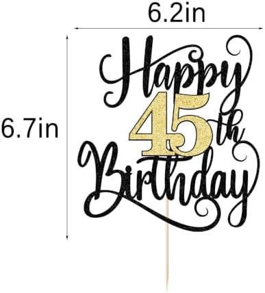 happy 45th birthday cake topper,45 birthday party cake decorations