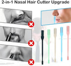 10-Pack Nose Hair Trimmer for Men,2-in-1 Nasal Hair Cutter Sticks Double Sided Nose Knife，Portable 360° Rotating Manual Nose Hair Cutter for Women and Men