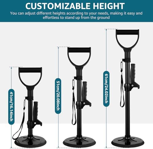 Mobility Aids Tool, Adjustable Standing Aid, Non-Slip Standing Assist Devices for Elderly, Help Seniors Get Up from Floor or Ground, Easy to Install/Use Stand Assist Device for Rising (black)