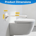 26.8 INCH Flip-Up Toilet Grab Bar, Wall-Mounted Safety Rail for Bathroom, Night Glow Strips on Both Sides, Folding Handrail for Elderly & Disabled
