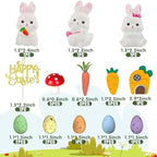 DRWATE Easter Bunny Cake Topper Egg Cake Decorations Rabbit Carrot Figurine Cake Topper for Easter Festival Birthday Party Baby Shower Supplies (Style 1)