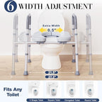 Toilet Seat Risers for Seniors, Raised Toilet Seat with Handles, Adjustable Height & Width, 400 lb Handicap Elevated Toilet Riser Toilet Seats for Pregnant Elderly, Fit Any Toilet
