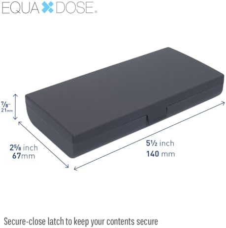 EQUADOSE Weekly Pill Case, 7-Day Medicine Organizer with Mirror, Compact Vitamin Storage Box, Travel-Friendly Pill Planner, 7 Individual Compartments for Supplements, Tablets, and Medications, Black