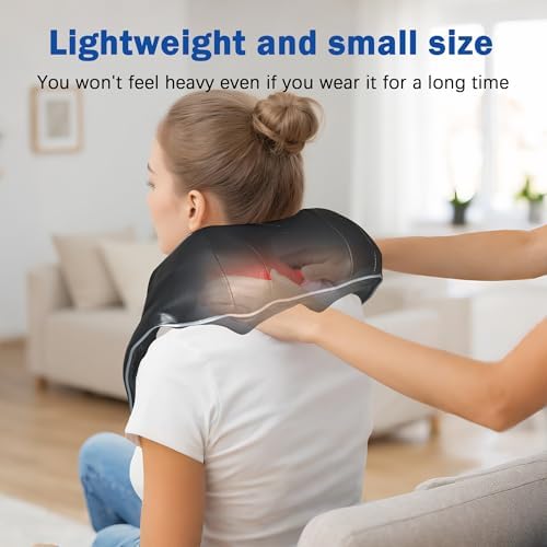 Joyset Neck Massager for Pain Relief Deep Tissue with Heat,Shiatsu Neck and Back Massager 4D Deep Kneading Massage for Shoulder,Gifts for Women Men Mom Dad Friend