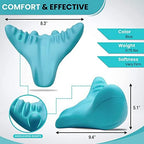 Neck and Shoulder Relaxer, Cervical Traction Device Acupressure Neck Shoulder Back Support Massage Pillow, Neck Stretcher Massager, Posture Corrector for Pain Relief, Cervical Spine Alignment (Blue)