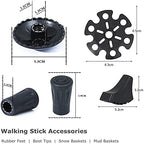 Walking Stick Tips Rubber 4pcs Trekking Pole Tips Replacement- Rubber Feet for Hiking Poles, Walking Sticks, Trekking Poles | Rubber Tip for Walking Sticks Hiking Trekking Poles Boot Tips Rubber Feet