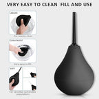 Anal Douche for Men 224ML- Enema Bulb 8 oz Reusable Douche Enema Kit with 3 Replaceable Nozzle ，Analdouche Enema Bulb for Personal Hygiene(Black)