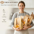 Tripho 100 Pcs Bread Bags for Homemade Bread with Clear Window & 120 Stickers, Sourdough Bread Bags for Storage of Bread,Cookies & Snacks, Large Bakery Paper Bags