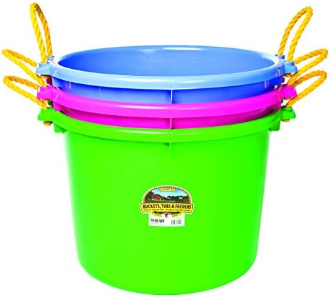 Little Giant® Plastic Muck Tub | Durable & Versatile Utility Bucket with Handles | Muck Bucket | Durable Handles | 70 Quart | Hot Pink