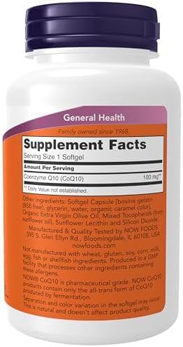 NOW Foods Supplements, CoQ10 (Coenzyme Q10) 100 mg, Pharmaceutical Grade, Cardiovascular Health*, 150 Softgels