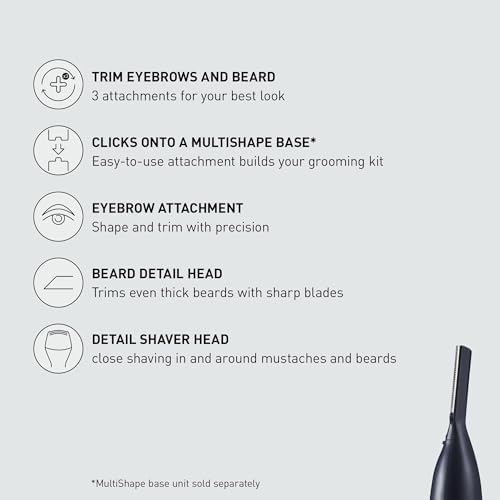 Panasonic MultiShape Facial Detail Shaver Trim Set Attachment, Eyebrow Trimmer, Beard Detail Trimmer, and Detail Shaver, Wet/Dry, Add to MultiShape Grooming System, Easy-Clean Tool - ER-CDT1-A