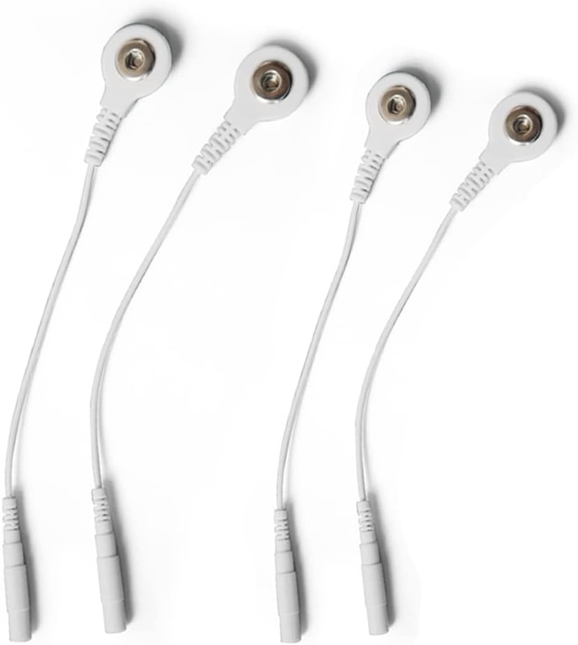 4 Pcs Electrode Lead Wire Adapters, Convert 2mm Pin to 3.5mm Snap - Compatible with TENS EMS Units (4)