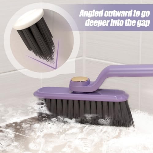 2 PCS Multi-Function Rotating Crevice Cleaning Brush, 2025 Upgrade Hard Bristle Crevice Gap Cleaning Brush, 360 Degree No Dead Corners Household Cleaning Tool for Cleaning Kitchen Bathroom (White)