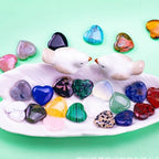 40 PCS Heart Shaped Crystals and Worry Stones Bulk 0.8 Inch Natural Healing Crystal Gemstones Rose Quartz Love Pocket Palm Heart Stones Wholesale Balancing Meditation Gifts for Women
