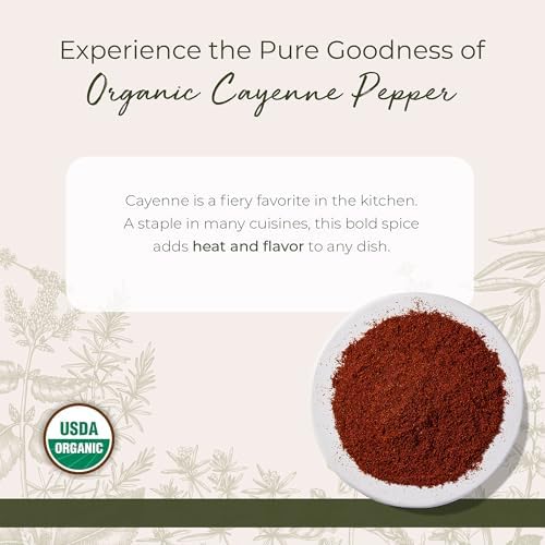 Starwest Botanicals Organic Cayenne Pepper Powder 35k HU - Adds Heat, Red Pepper Spice for Seasoning & Marinades, Derived from Capsaicin, Certified Kosher, Non-GMO - Bulk 1 lb Bag