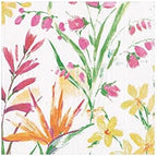 Caspari Brushstroke Floral Paper Cocktail Napkins, Two Packs of 20