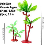 16pcs Palm Tree Decor,Palm Tree Cake Topper,Coconut Tree Cake Decoration,Palm Tree Party Decorations,Jungle Cake Decorations,Palm Trees Decorations,Hawaiian Cupcake Toppers,Beach Cake Decorations