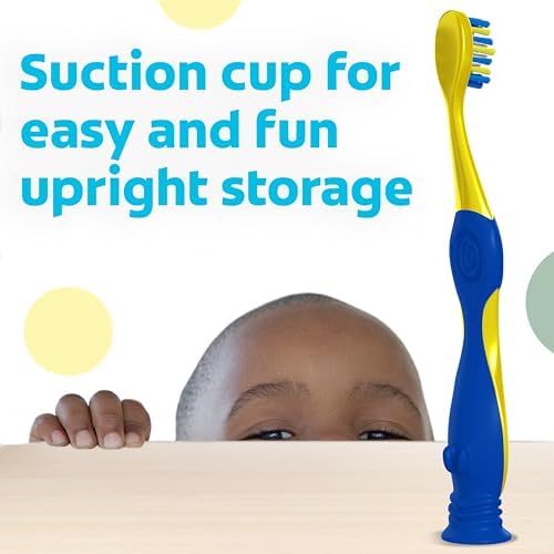Colgate Bluey Extra Soft Toothbrush for Kids, Kids Toothbrush Pack with Built in Suction Cup Toothbrush Holder, Designed for Children Ages 2 and Up, Extra Soft Bristles, 2 Pack