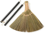 Vietnamese Broom 46.46inch Length - Brooms for Sweeping Indoor Outdoor - Black Long Wooden Handle Natural Soft Broom for Jumping, Weeding, Decoration