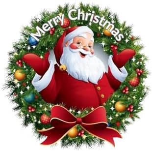 Edible Cake Topper Santa Christmas 7.5 inch Custom Personalize Holiday Round Circle