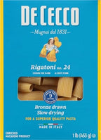 De Cecco Semolina Pasta, Rigatoni No.24, 1 Pound (Pack of 6)