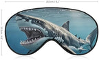Great White Shark Opens Mouth Sleep Mask Light Block-Out Eye Mask for Side Sleeper Pressure-Free Soft Night Blindfold with Adjustable Strap Breathable Sleep Eye Cover for Travel