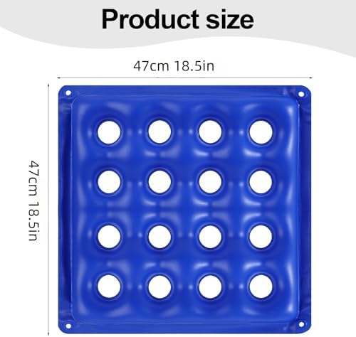 2-Pack Inflatable Seat Cushions, Pressure Relief Waffle Cushion, Ideal for Long Sitting, Office Chairs, Car Seats, Wheelchair Cushions, Comes with 2 Air Pumps, Portable and Comfortable