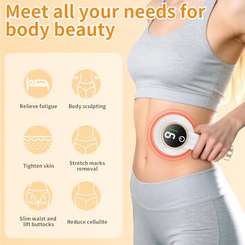 Handheld Body Massager, Body Relaxing Machine, Portable and Cordless Massager for Deep Relaxation, 9 Modes for Body SPA, 8 Massage Heads, 1800mAh Battery, Gift for Men Women, White