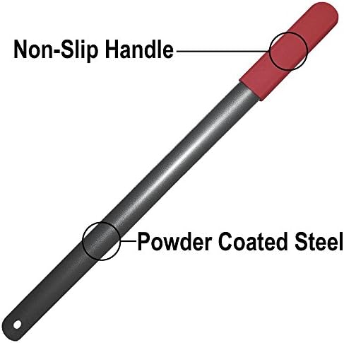 Rehabilitation Advantage Red Grip Powder Coated Steel Shoehorn, Red Handle 24 Inch (Pack of 1)