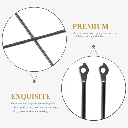 Universal Metal Eyeglasses Replacement Temples 1 Pair Lightweight Alloy Glasses Arms Legs with Screws for Sunglasses and Optical Frame Repair