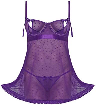 Magic Silk M112 Baby Doll & G-String Set, Purple, Queen Size