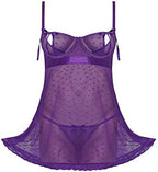 Magic Silk M112 Baby Doll & G-String Set, Purple, Queen Size