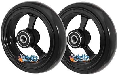 Soft Roll Caster Wheels in 3", 4" & 5" For Wheelchairs (4" x 1" Black Rim/Black Tire)