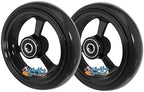 Soft Roll Caster Wheels in 3", 4" & 5" For Wheelchairs (4" x 1" Black Rim/Black Tire)