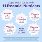 L'il Critters Frozen Daily Kids Multivitamin Gummies Assorted Berry Flavors for Ages 2+ Toddlers and Kids, Disney Multivitamin Gummies with 11 Essential Nutrients, 95-190 Day Supply, 190 ct