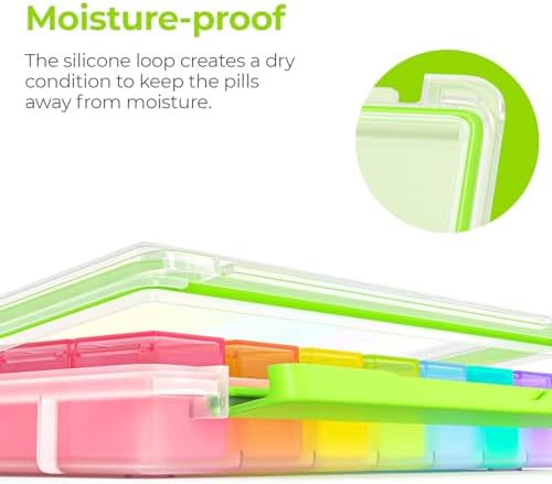 AUVON Weekly Pill Organizer 3 Times a Day with Moisture-Proof Design, Large Pill Box 7 Day Easy to Use, Portable Pill Case for Travel with Double Protection, Pill Containers for Vitamins, Medications