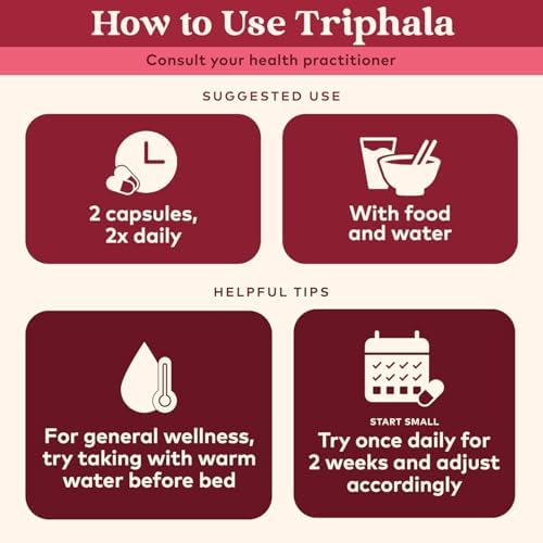 ORGANIC INDIA Triphala Capsules Organic - Herbal Supplement with Amla, Bibhitaki, Haritaki, Digestion & Colon Support, Immune System Support, Adaptogen, Vegan, USDA Certified Organic - 60 Capsules